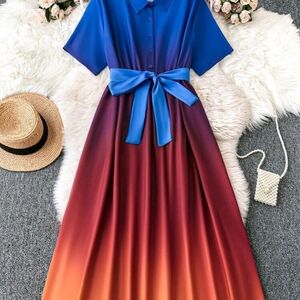 SHEIN CURVE OMBRE FLARE DRESS SZ 1X